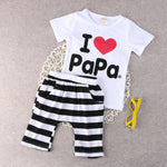 Toddler Baby Girl Boy T-shirt Tee + Striped Pants