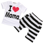 Toddler Baby Girl Boy T-shirt Tee + Striped Pants