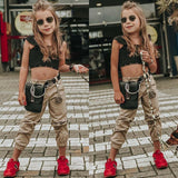 Baby Girls Lovely Lace Crop Top T-shirt + Long Pants