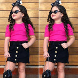 Baby Girl Short Sleeve T-Shirt+ Mini Skirt