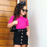 Baby Girl Short Sleeve T-Shirt+ Mini Skirt