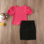 Baby Girl Short Sleeve T-Shirt+ Mini Skirt