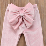 Cute Baby Girl Bowknot Pants Velvet Long Pants Leggings