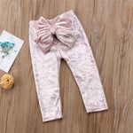 Cute Baby Girl Bowknot Pants Velvet Long Pants Leggings