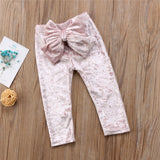 Cute Baby Girl Bowknot Pants Velvet Long Pants Leggings