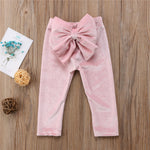 Cute Baby Girl Bowknot Pants Velvet Long Pants Leggings