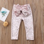 Cute Baby Girl Bowknot Pants Velvet Long Pants Leggings