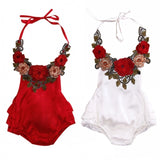 Fashion Baby Girl Floral Backless Skirted Jumpsuit