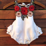 Fashion Baby Girl Floral Backless Skirted Jumpsuit