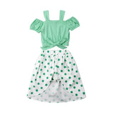 Cute Baby Girl Off Shoulder Lace Top + Short Skirt