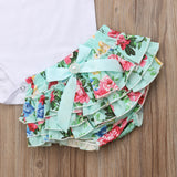 Baby Girl Floral Cotton top Flower Short Outfit