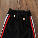 Fashion Solid White T-Shirt + Tie Long Pants