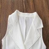 Fashion Solid White T-Shirt + Tie Long Pants