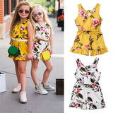 Cute Baby girl Strap Floral Print Summer Sunsuit Sleeveless Outfit