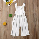 Fashion Baby Girl Sleeveless Backless Striped Jumpsuit